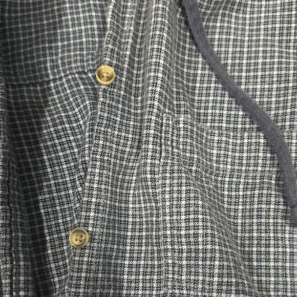 American Eagle Navy Plaid Hooded Flannel size Large - Picture 3 of 4